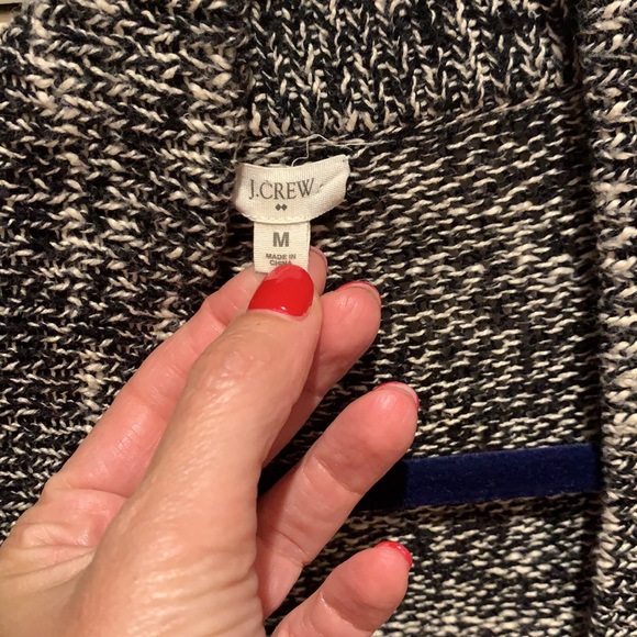 Women JCREW Size M black and white open cardigan. 100% Cotton - Picture 4 of 6